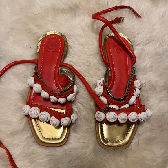 Tory Burch Orange Sinclair Sandals size